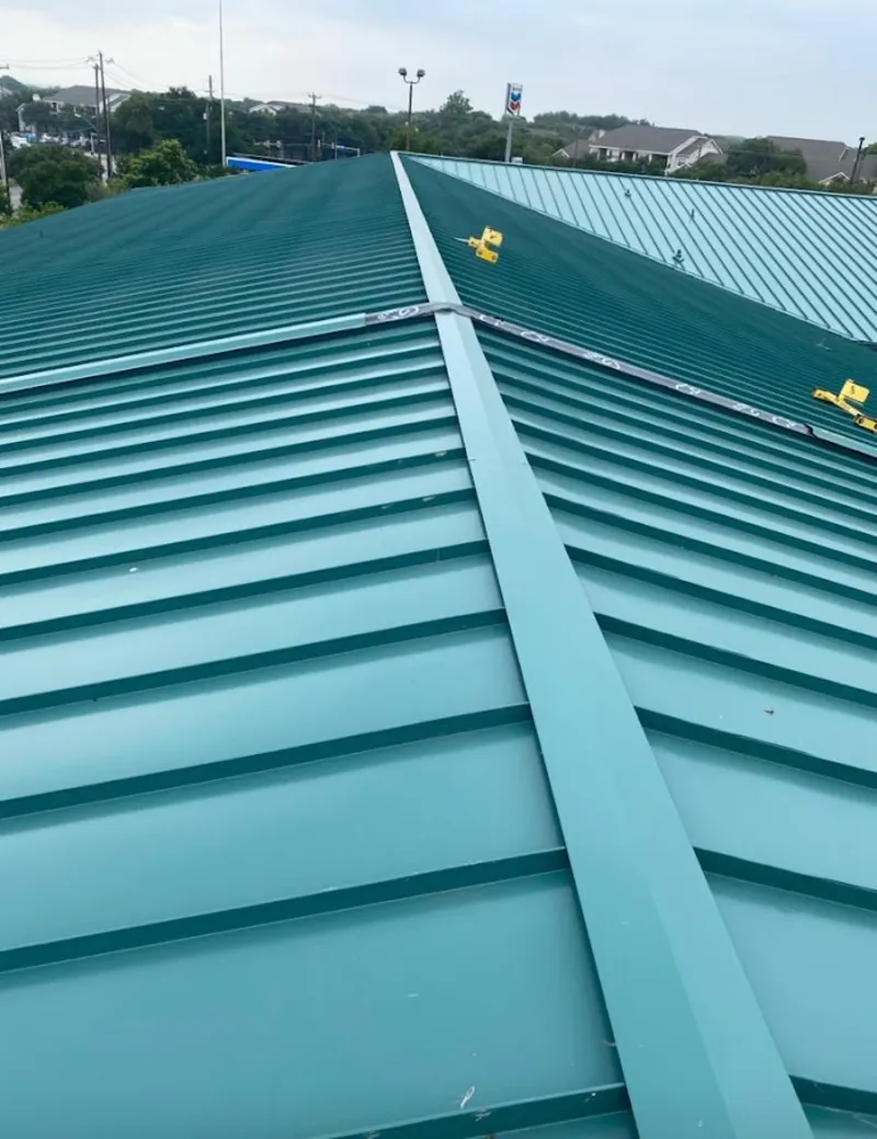 Green commercial metal roof ridge and valley for Metal Roof Repair in Lihue